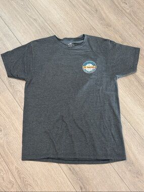 O'Neill Charcoal Tee with Orange and Blue Chest Emblem